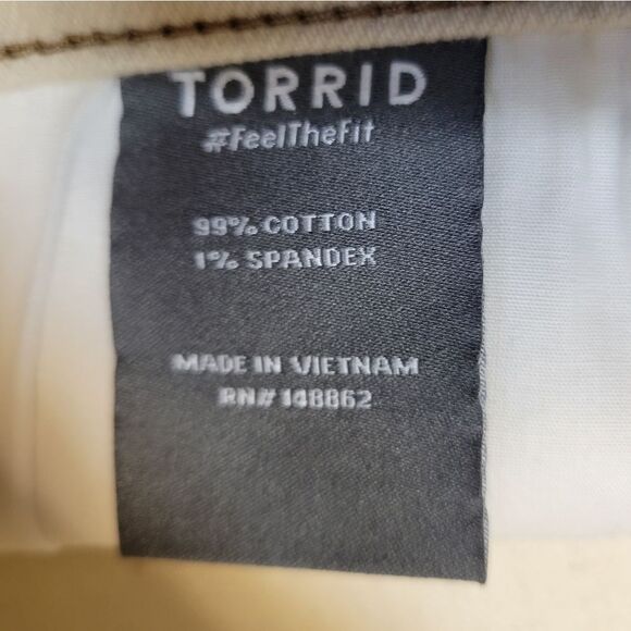 Torrid Denim Jean Beige Neutral Mini Skirt Button Fly Women's Plus Size 18 - Picture 8 of 9